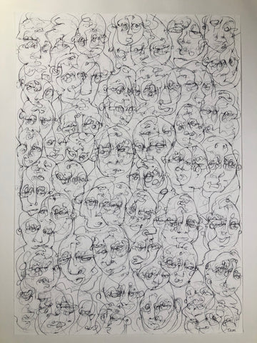 Lucid Faces #10 - original ink on paper- A2