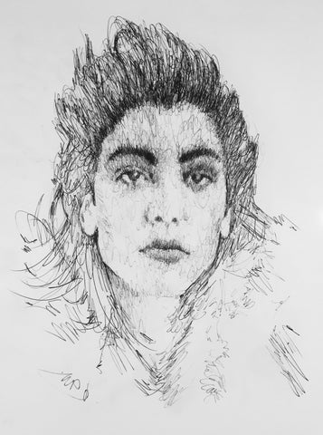 Biro Portrait Drawing  #2 - Biro on Paper - A3