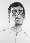 Ian Curtis Biro Portrait Drawing - Biro on Paper - A3