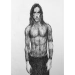 Iggy Pop Biro Drawing - Biro on Paper - A3