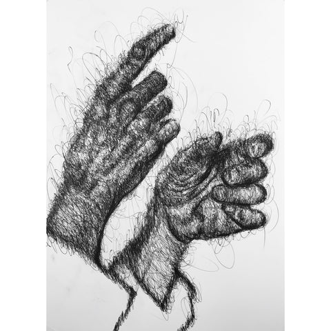 Dancing hands - Biro on Paper - A3