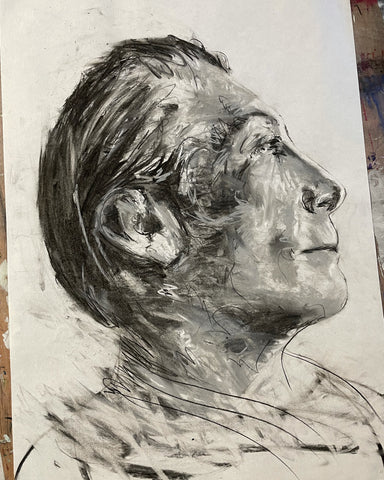 Charlie Watts- Charcoal Drawing - A2