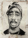 Tupac Shakur- Charcoal Drawing - A2