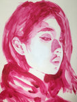 Magenta Portrait #11 - Acrylic on Paper - A3