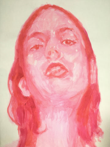 Magenta Portrait #4 - Acrylic on Paper